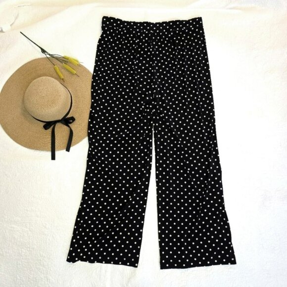 Chico's 3 Women's Pants Size XL 16 Black White Polka Dots Pull On Stretchy - Picture 9 of 12